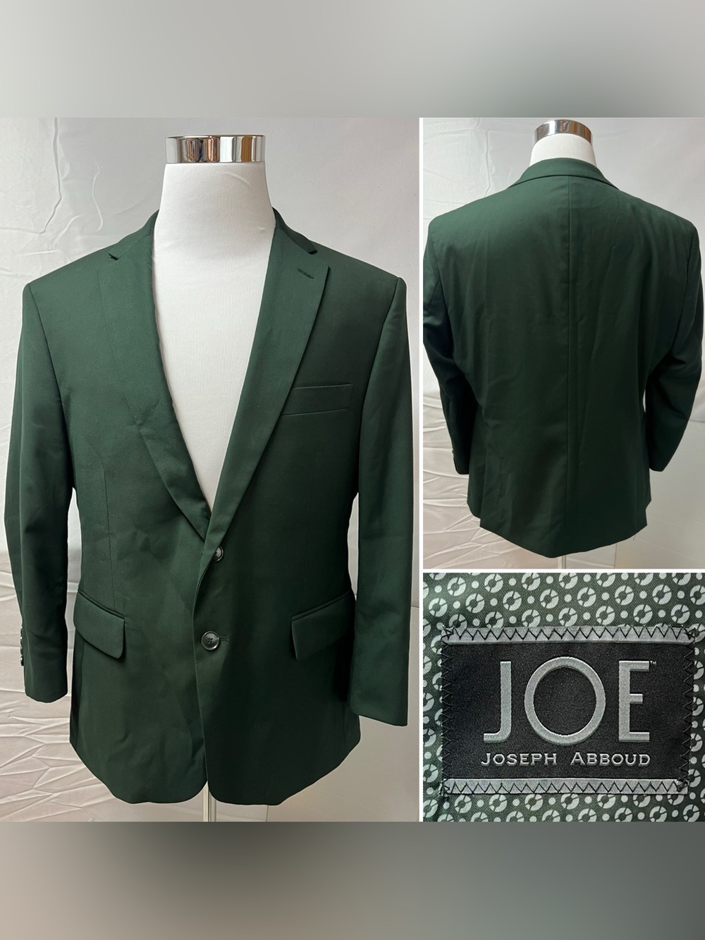 Joseph Abboud Men's 44S Dark Green Stretch Blazer Jacket Sport Coat
